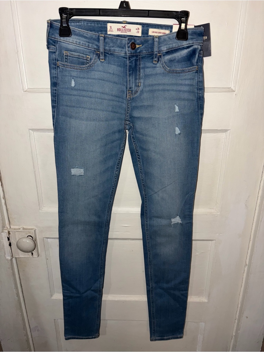 Hollister Medium Blue Distressed Skinny Jeans